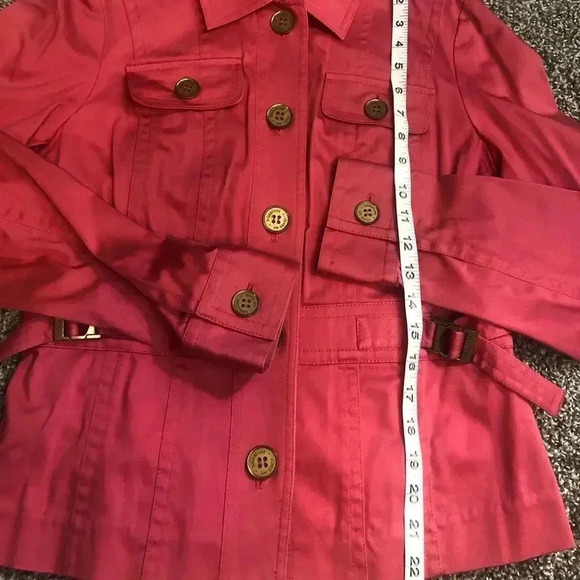 Jones newyork CORAL PINK UTILITY JACKET LONG SLEEVE COTTON SIZE Small - Picture 6 of 7